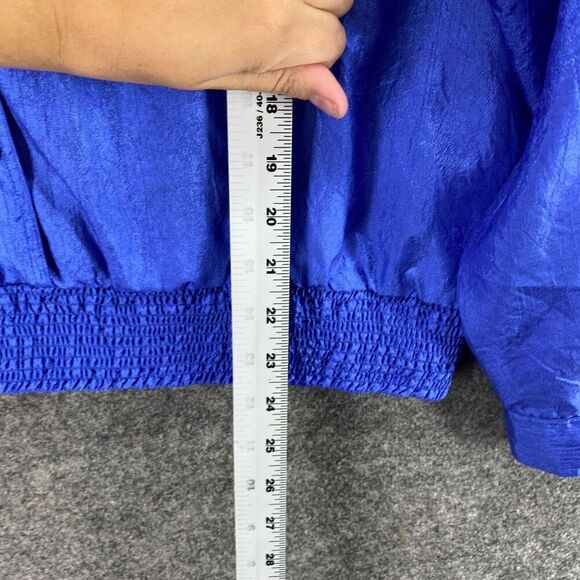 Carriage Court Shirt Women 16 Plus Blue Button Up Elastic Waist Collared Pockets - Picture 8 of 9